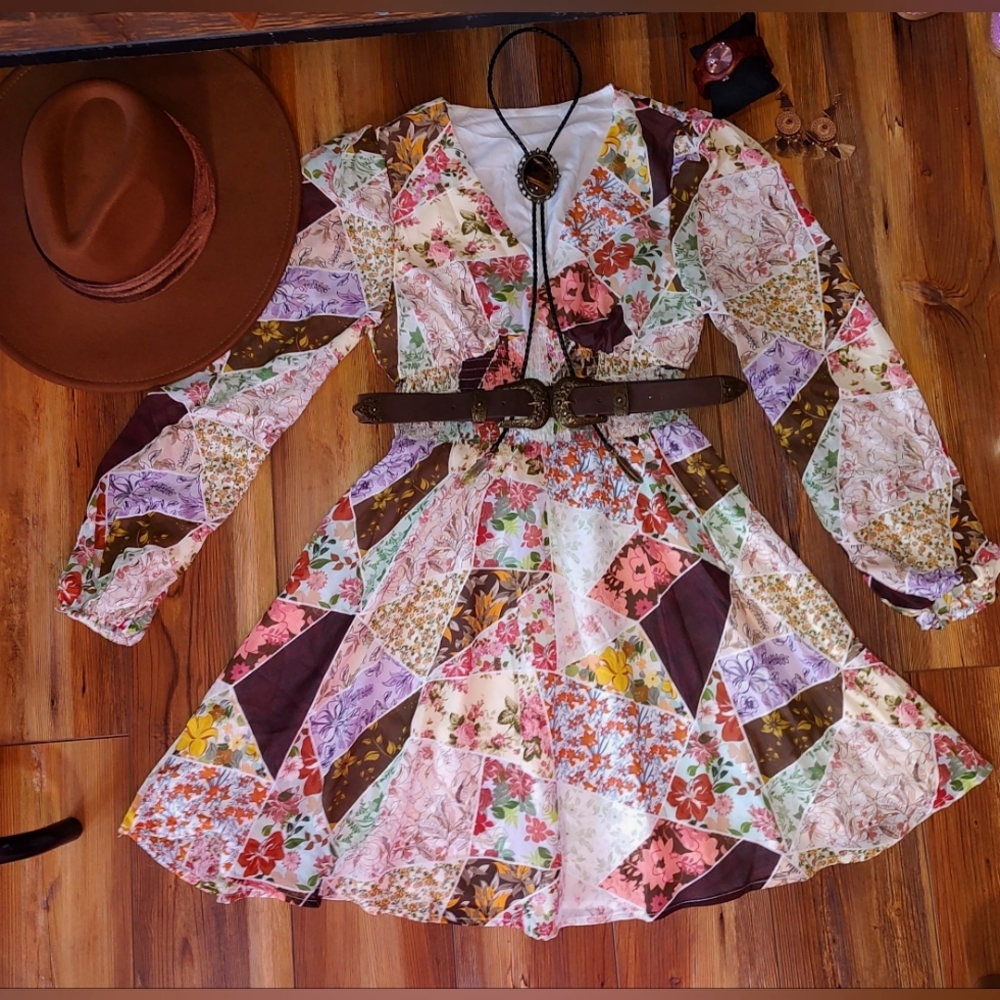 Floral Patchwork Dress